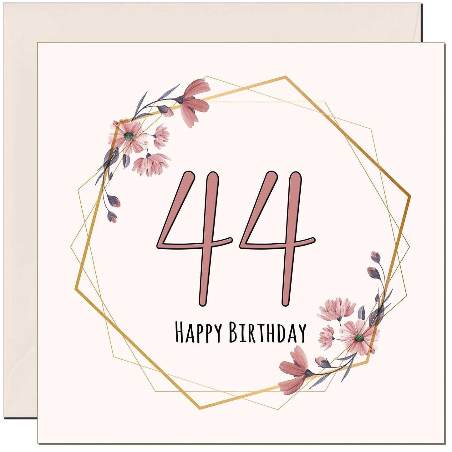 Floral Birthday Card for Women Elegant Beautiful