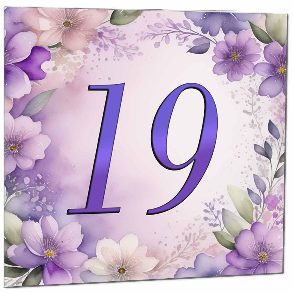 Birthday Card for Women - Purple Floral 80th Birthday Cards for year old woman Ladies Grandma Nan Aunt Mum Sister Mom Friend