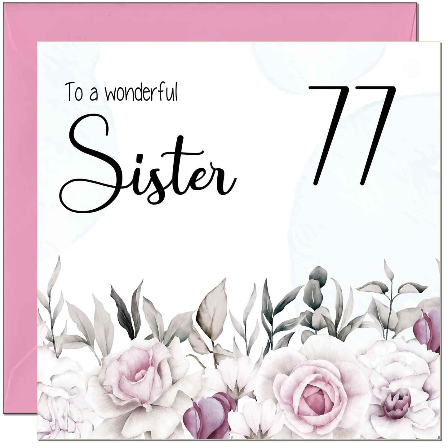 Sister's Birthday Card for Sister Floral Elegant