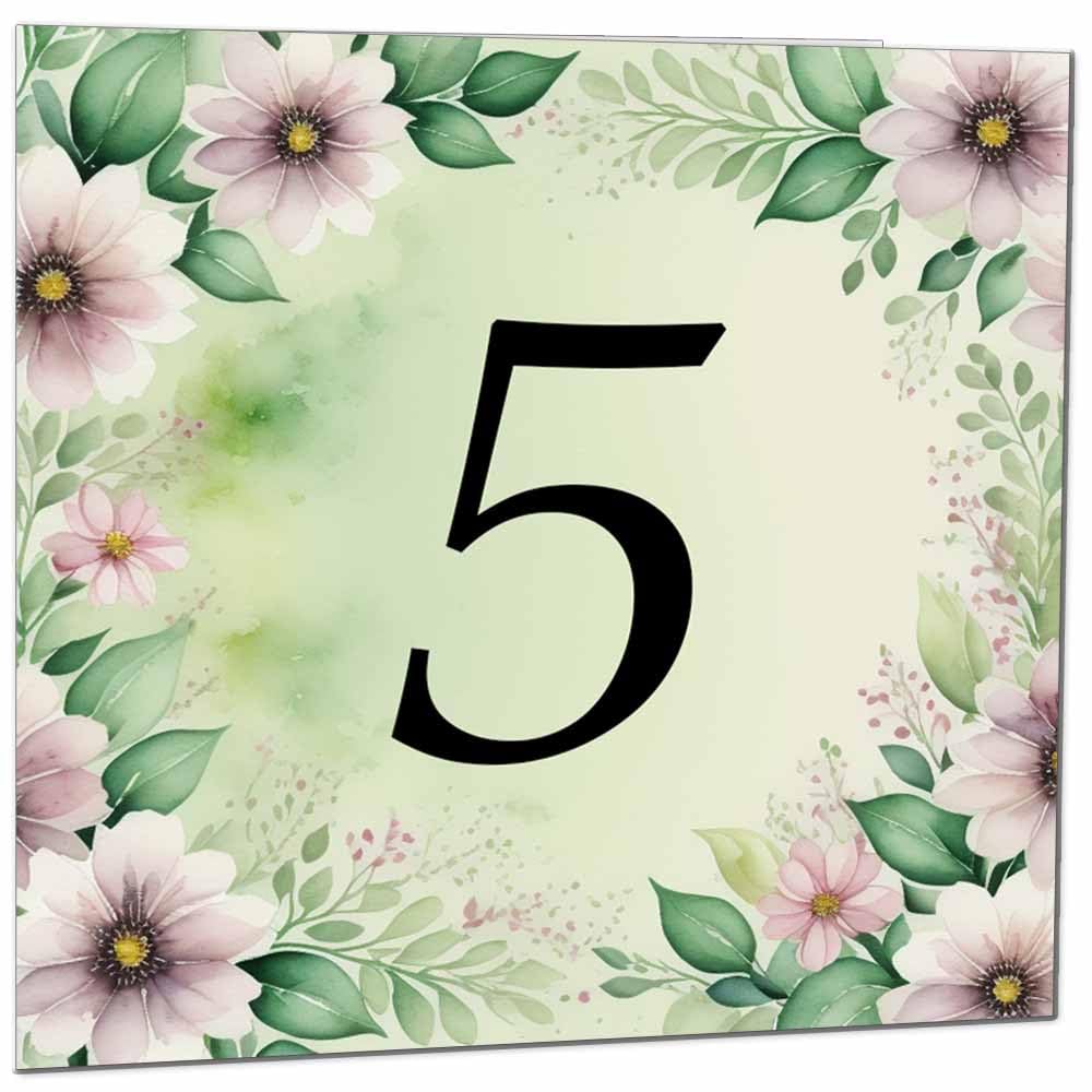 80th Birthday Card for Women Men - Green Floral Birthday Cards for 80 year old Lady Eighty Eightieth Ladies Grandma Nan Aunt Mum Sister Mom Friend