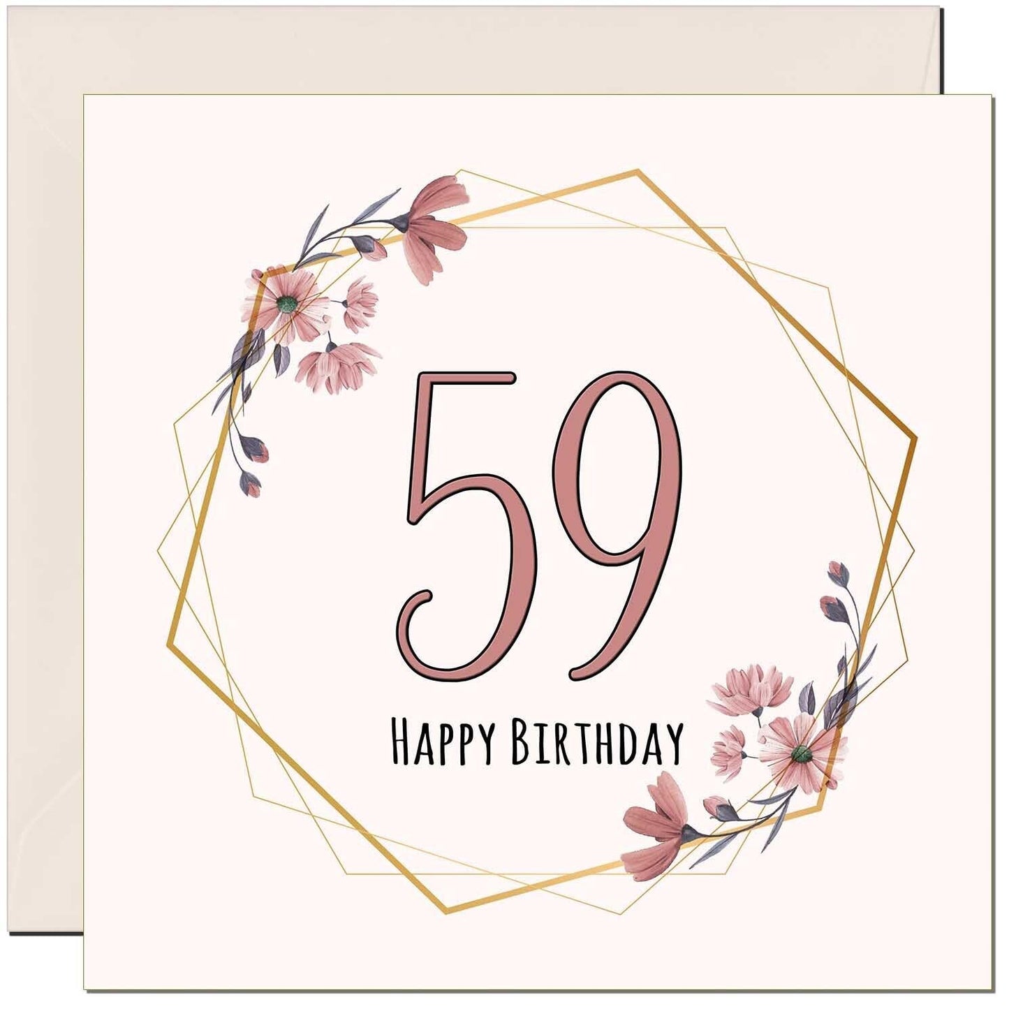 Floral Birthday Card for Women Elegant Beautiful