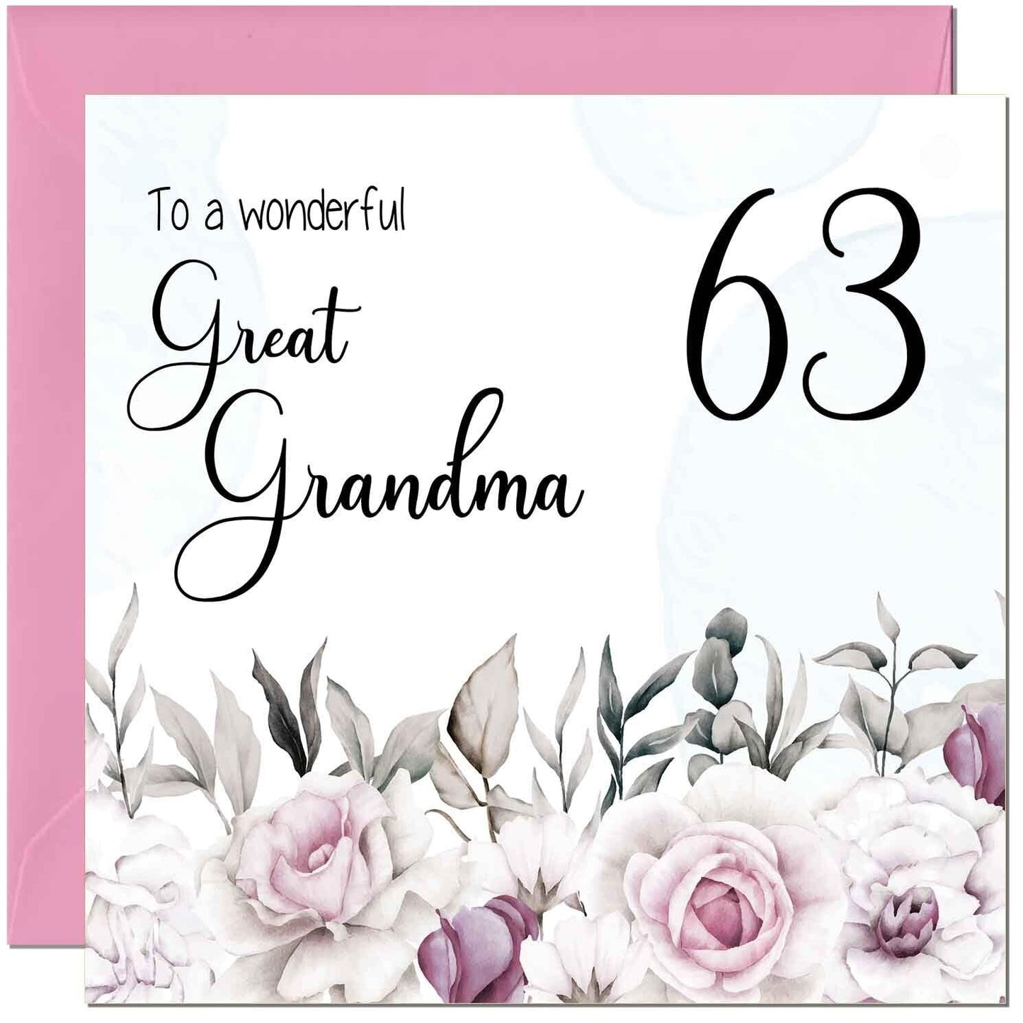 Great Grandma Birthday Card - Floral Elegant