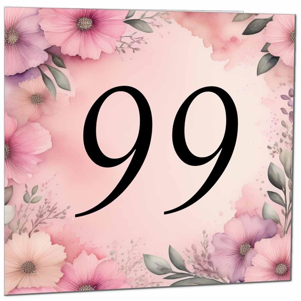 Birthday Card for Women Men - Pink Floral Birthday Cards for 39 year old woman thirty Nine, thirty ninth Ladies Mum Aunt Sister Niece Daughter