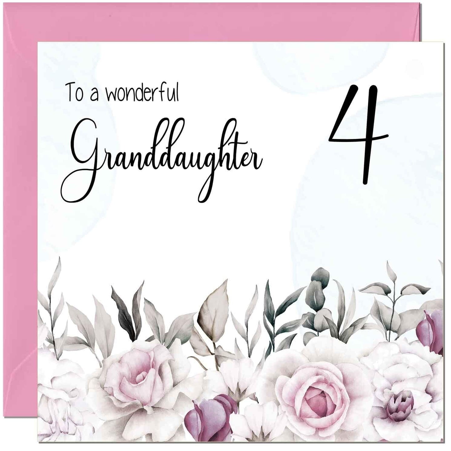 Granddaughter Birthday Card for Granddaughter Floral Elegant