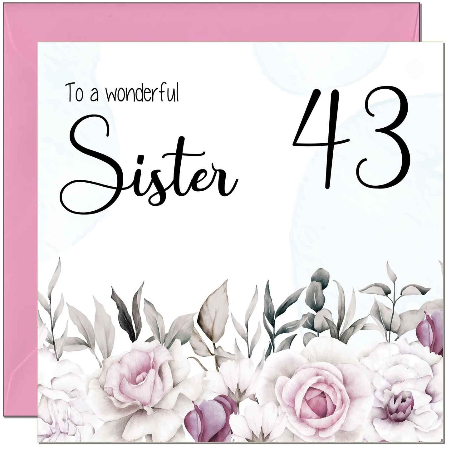 Sister's Birthday Card for Sister Floral Elegant