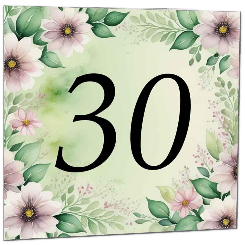 80th Birthday Card for Women Men - Green Floral Birthday Cards for 80 year old Lady Eighty Eightieth Ladies Grandma Nan Aunt Mum Sister Mom Friend