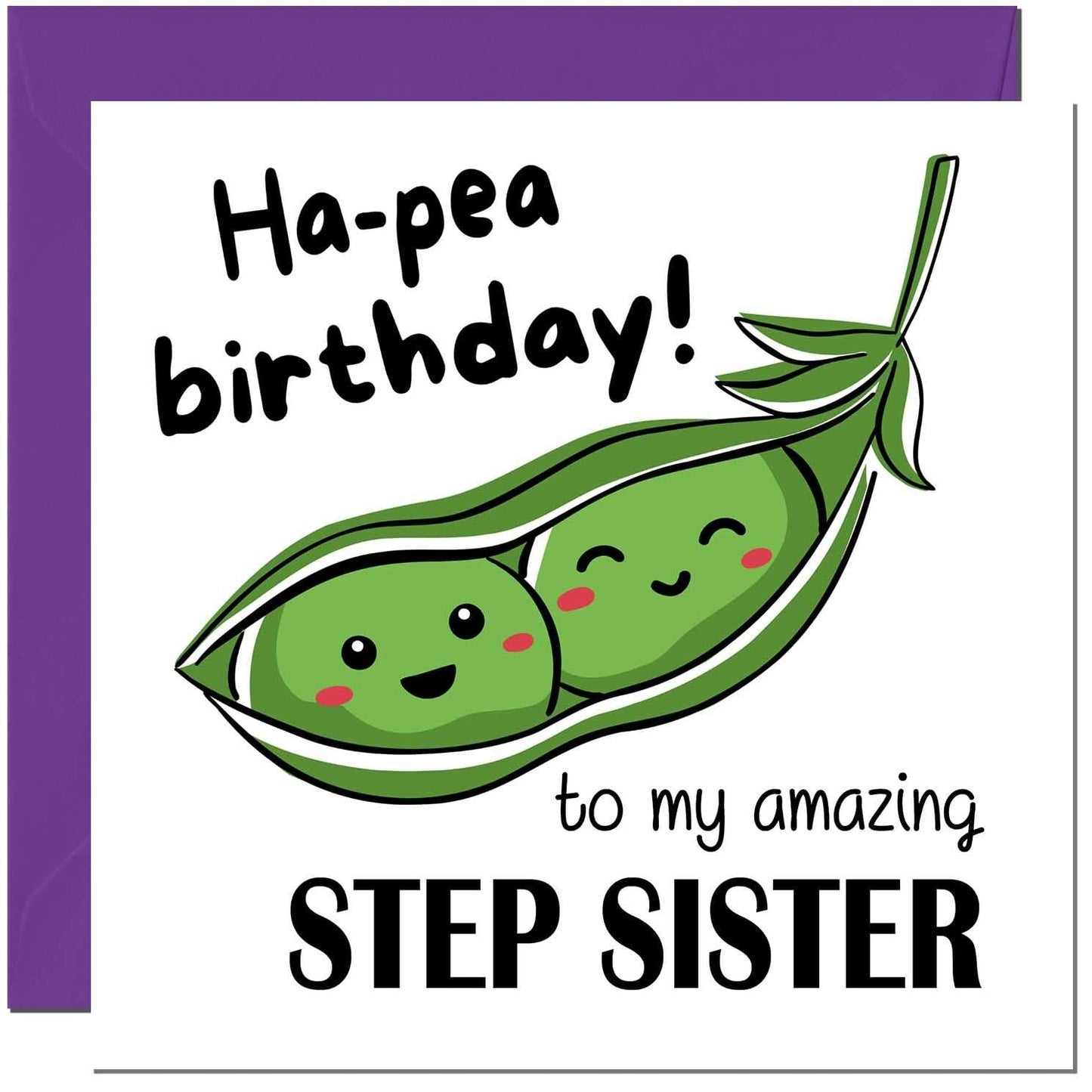 Birthday Card for Men Women Cute Pea Funny
