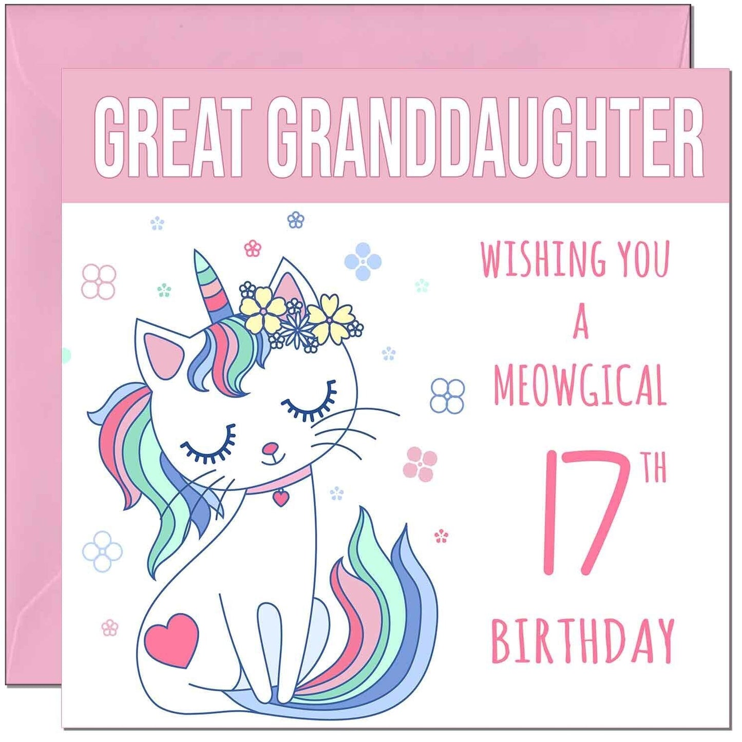 Great Granddaughter Birthday Card - Meowgical Funny Cat