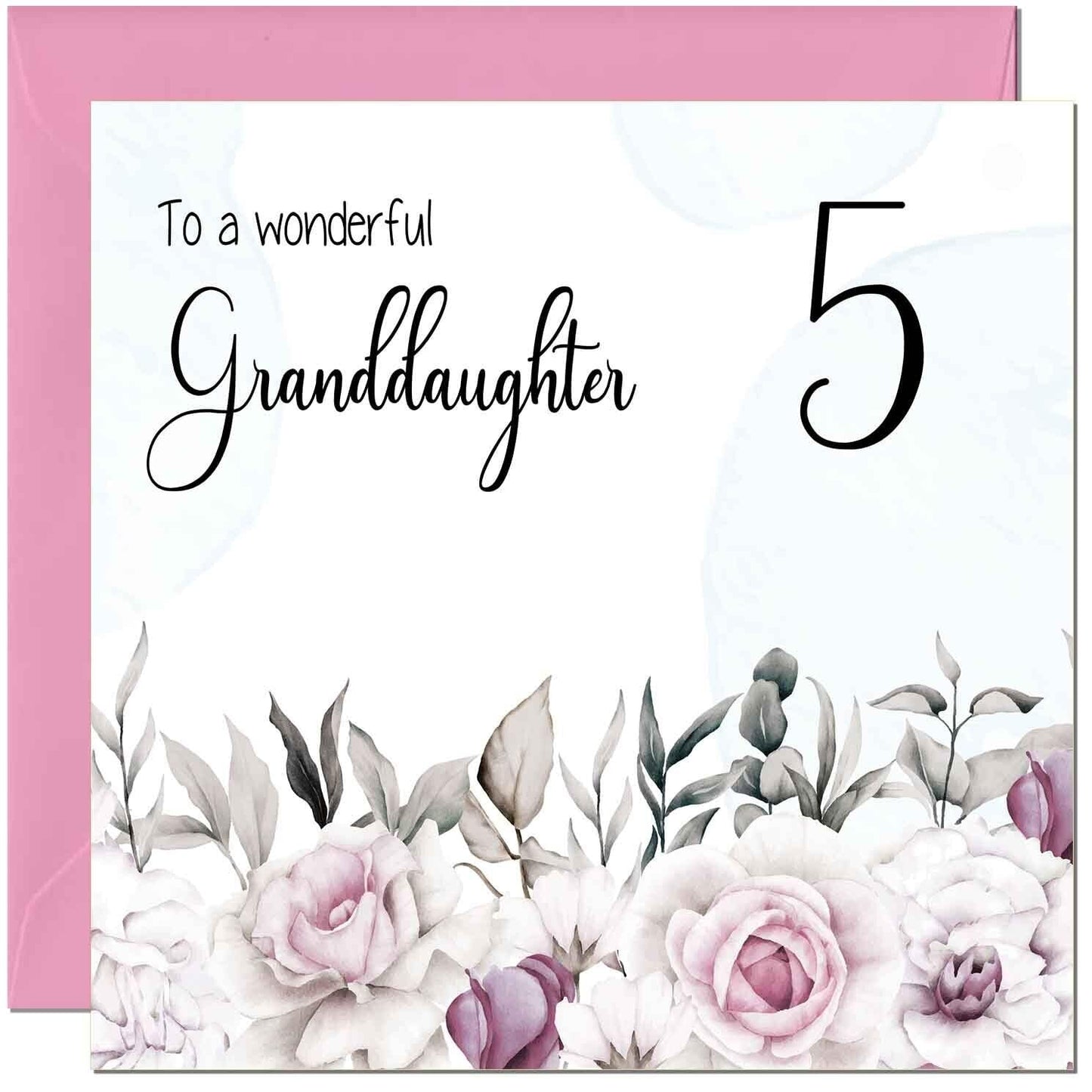 Granddaughter Birthday Card for Granddaughter Floral Elegant