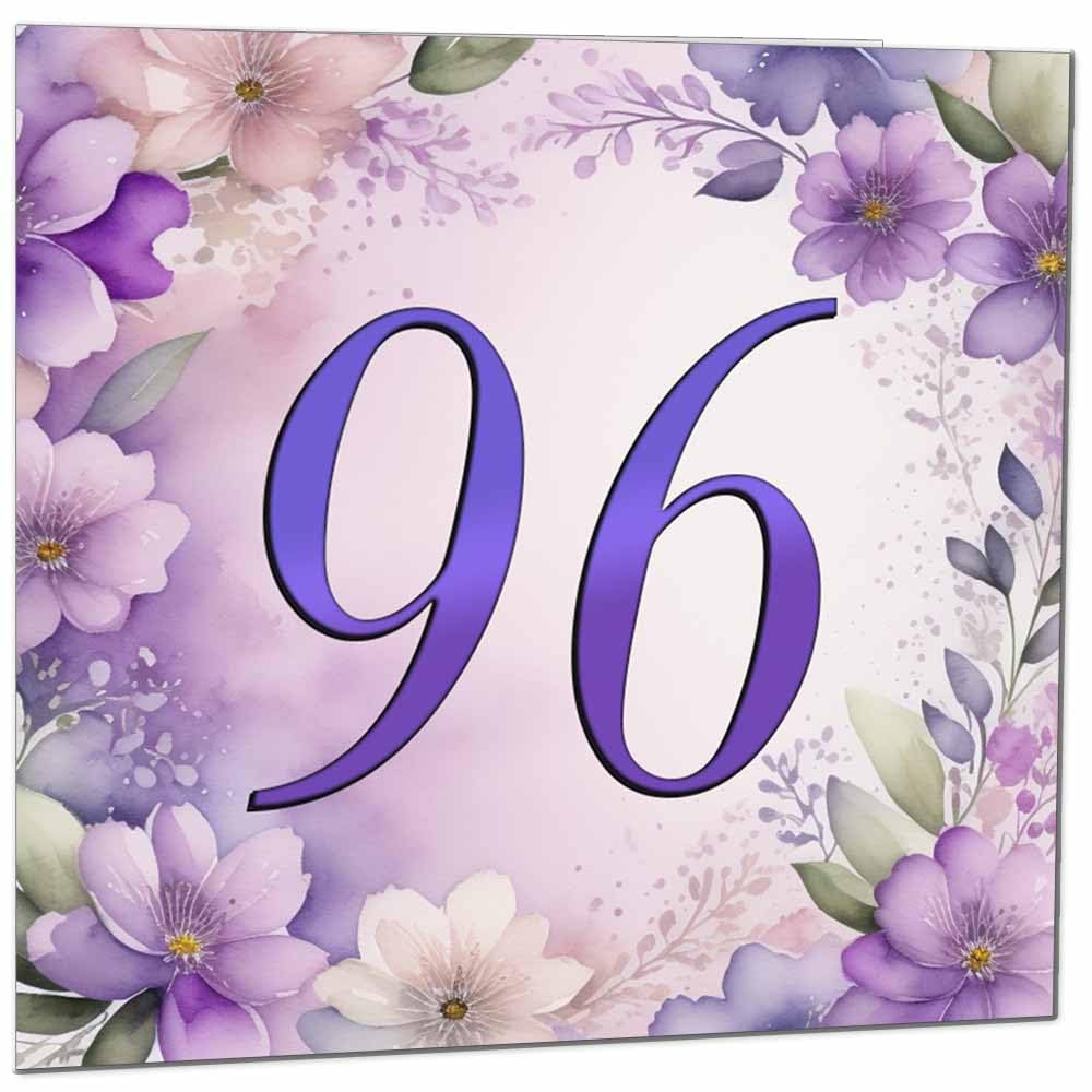 Birthday Card for Women - Purple Floral 80th Birthday Cards for year old woman Ladies Grandma Nan Aunt Mum Sister Mom Friend
