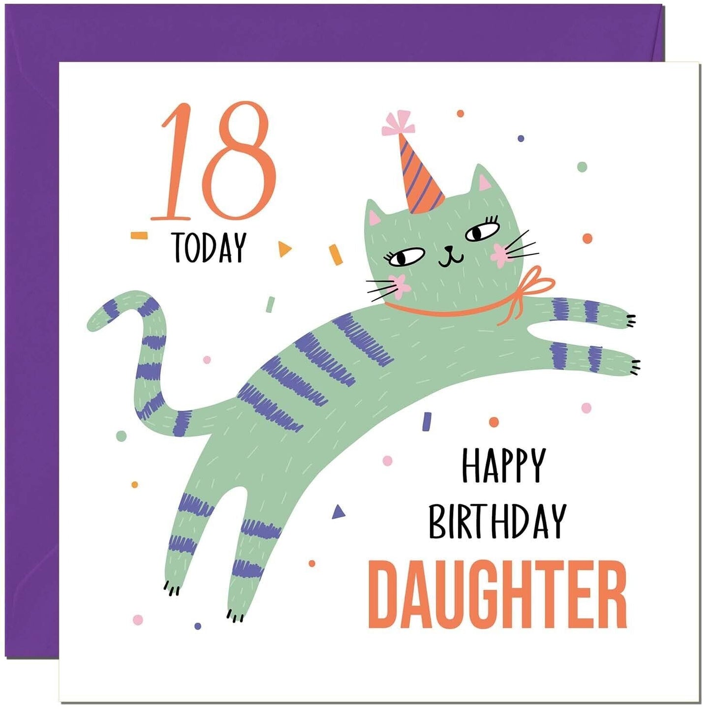 Daughter Birthday Card for Kids Cat Cute Daughters