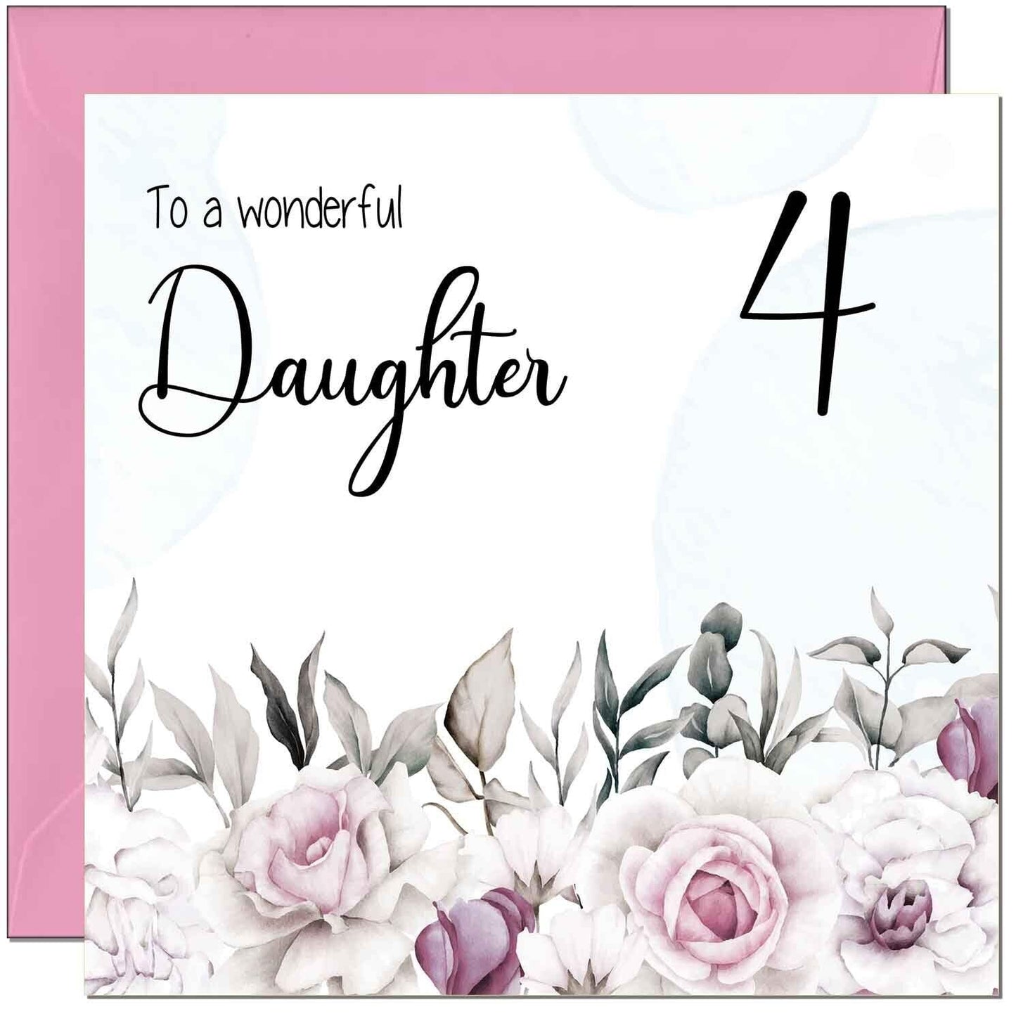 Daughter Birthday Card for Daughter Floral Elegant