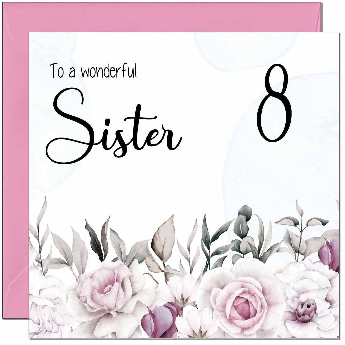 Sister's Birthday Card for Sister Floral Elegant