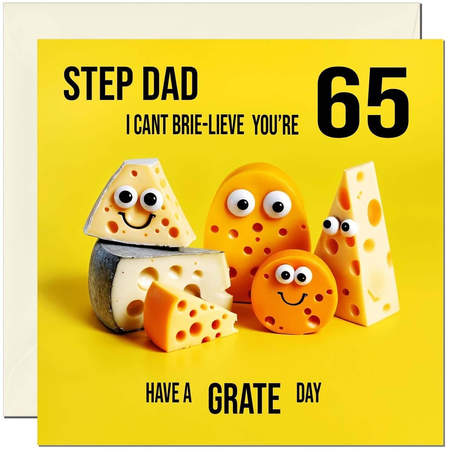 Step Dad funny Birthday Card - Cheese Pun Funny Step-Dads