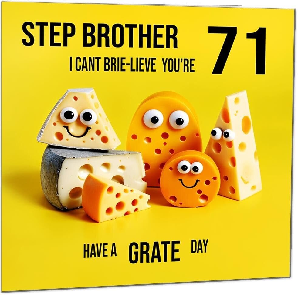 Step Brother Birthday Card - Cheese Pun Funny Step-Brothers
