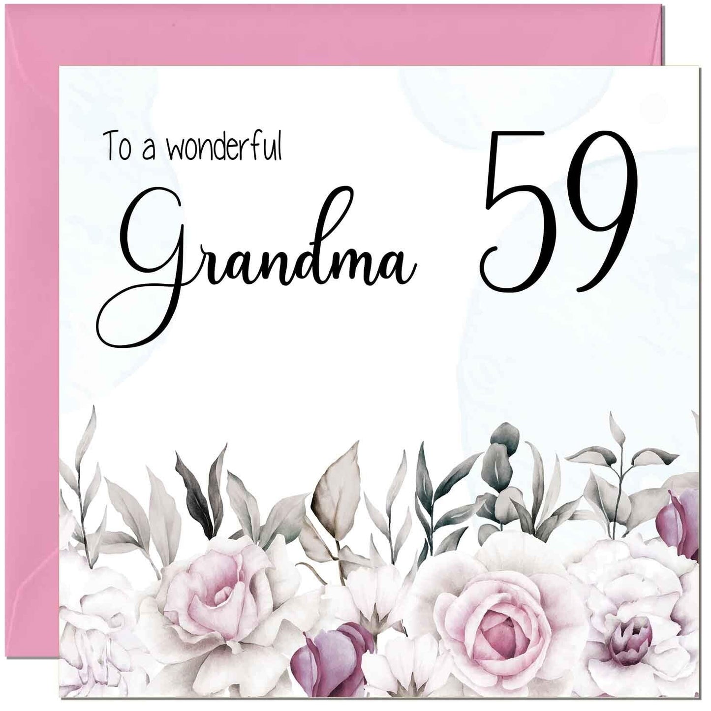 Grandma Birthday Card Floral Elegant Grandmothers