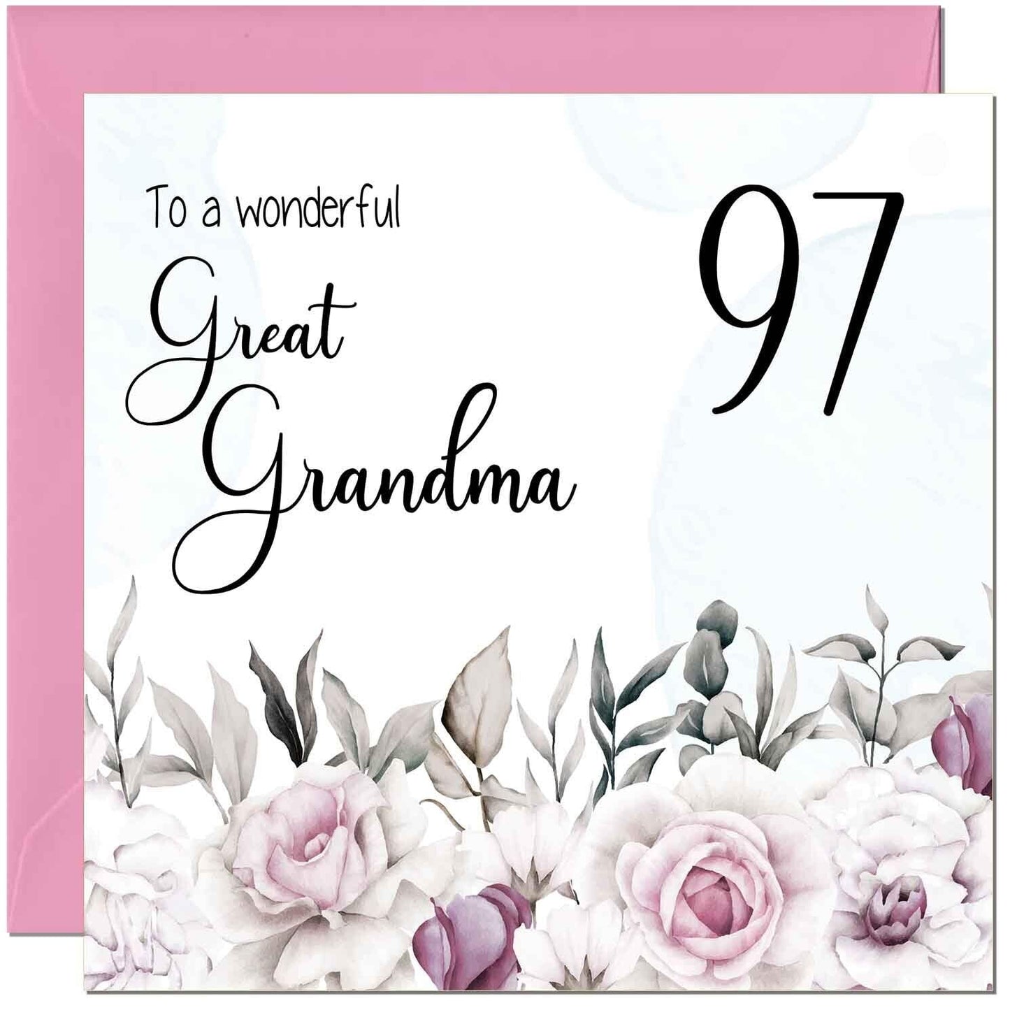 Great Grandma Birthday Card - Floral Elegant