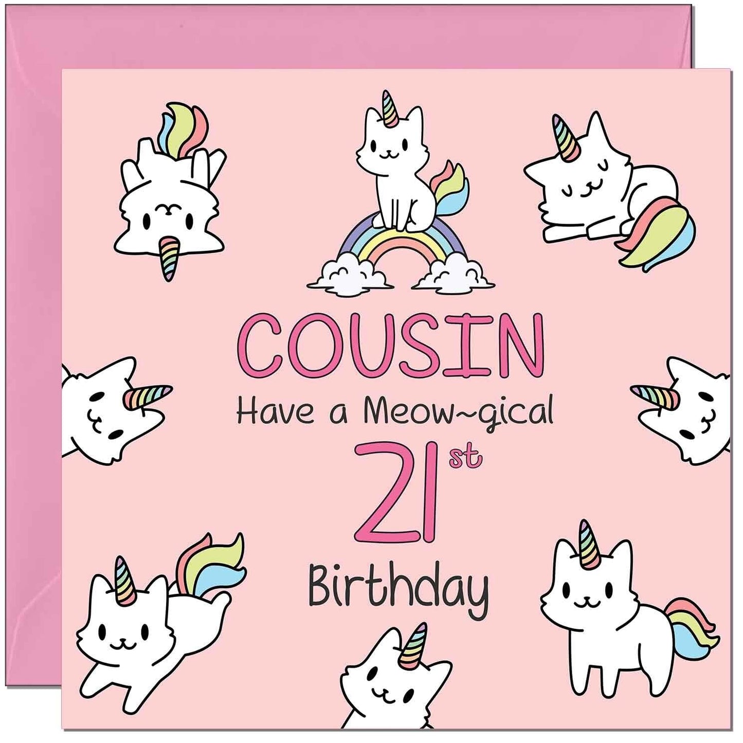Cousin Birthday Card - Funny Cat Cute Cousin's