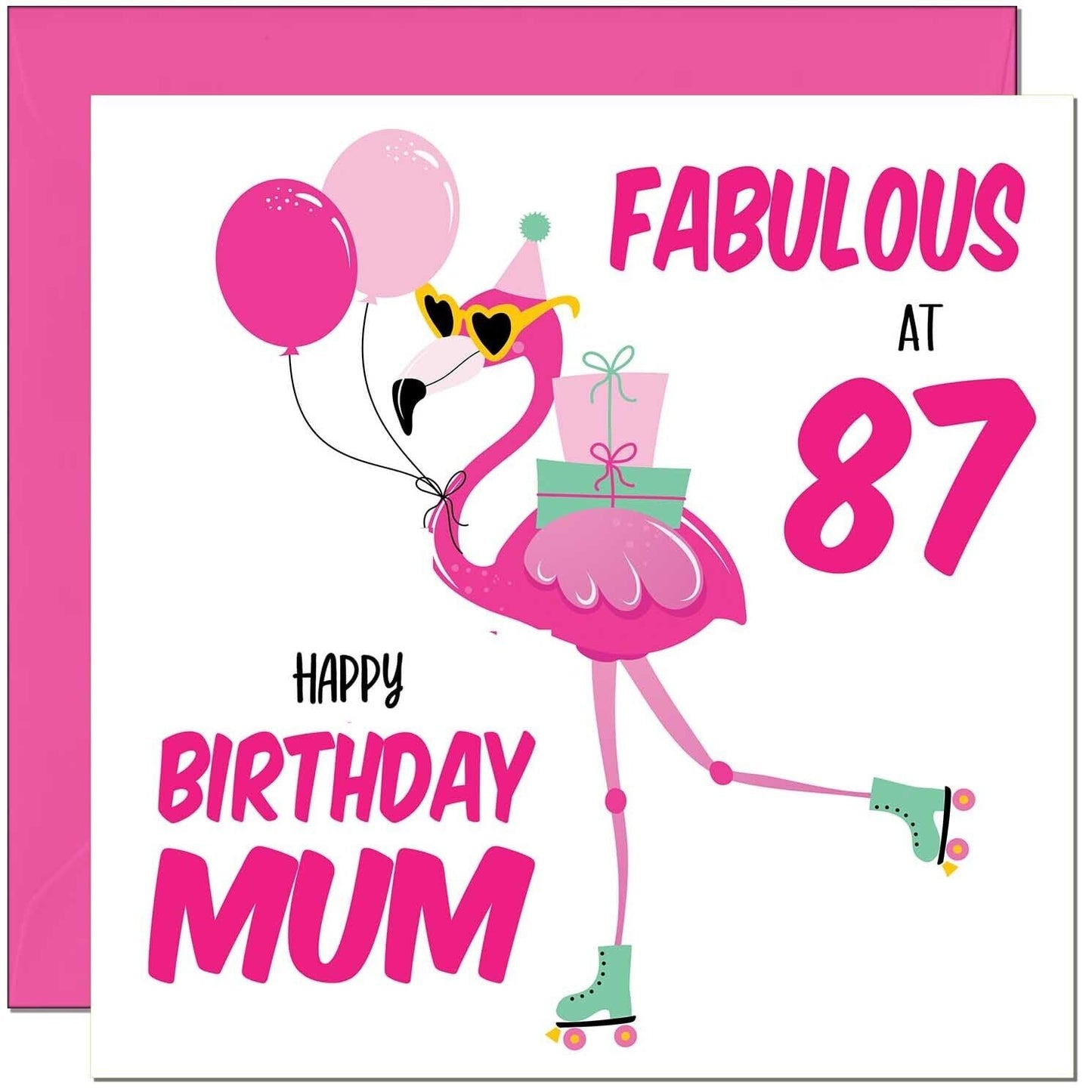 Mum Birthday Card - Fabulous Flamingo - Mom Womens Pink Cute Mum Mothers