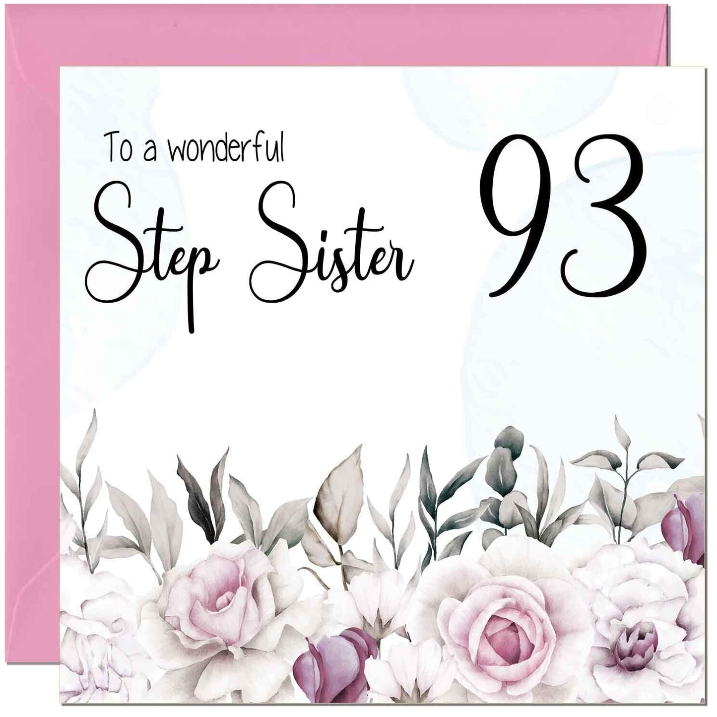 Step Sister Birthday Card Floral Elegant Step Sisters