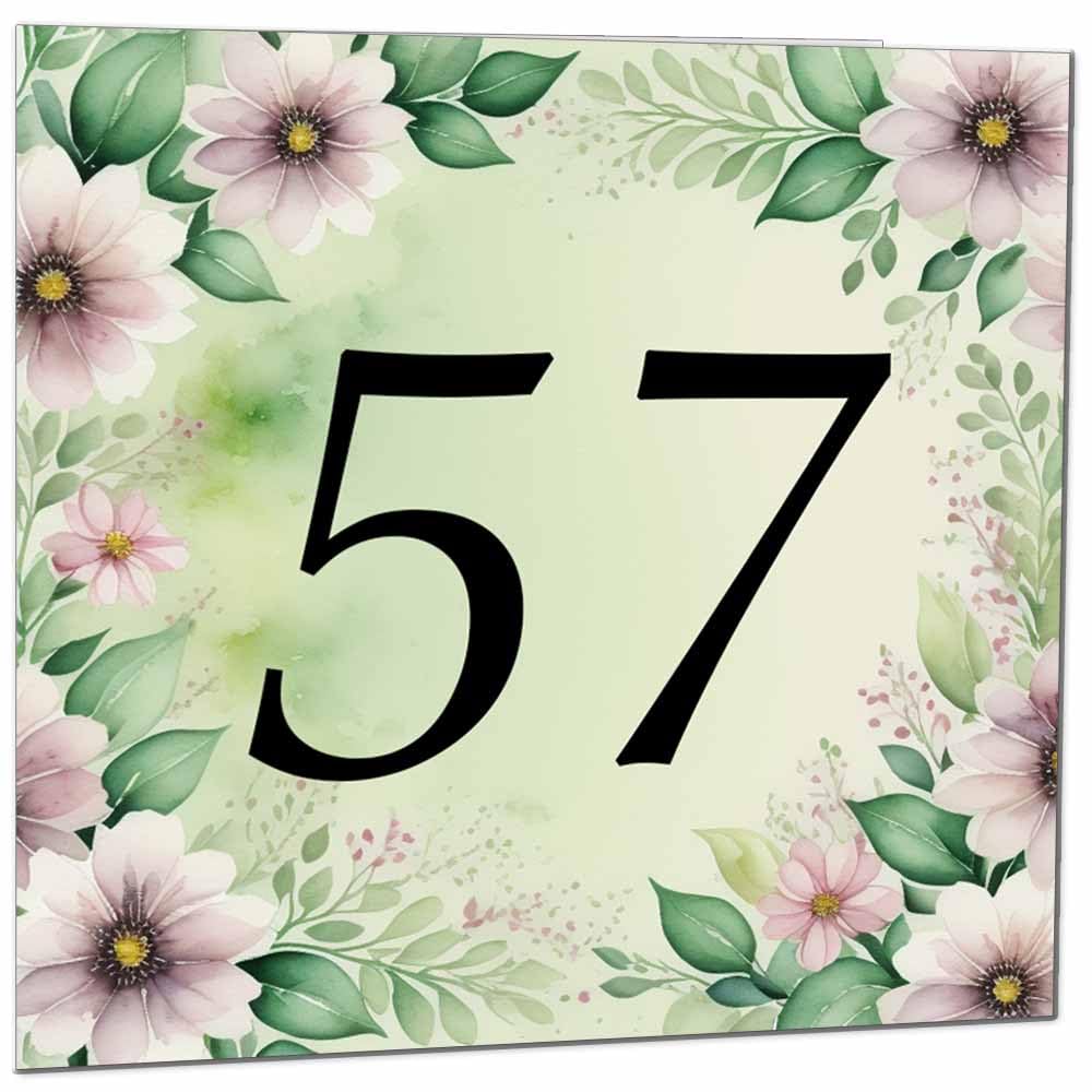 80th Birthday Card for Women Men - Green Floral Birthday Cards for 80 year old Lady Eighty Eightieth Ladies Grandma Nan Aunt Mum Sister Mom Friend