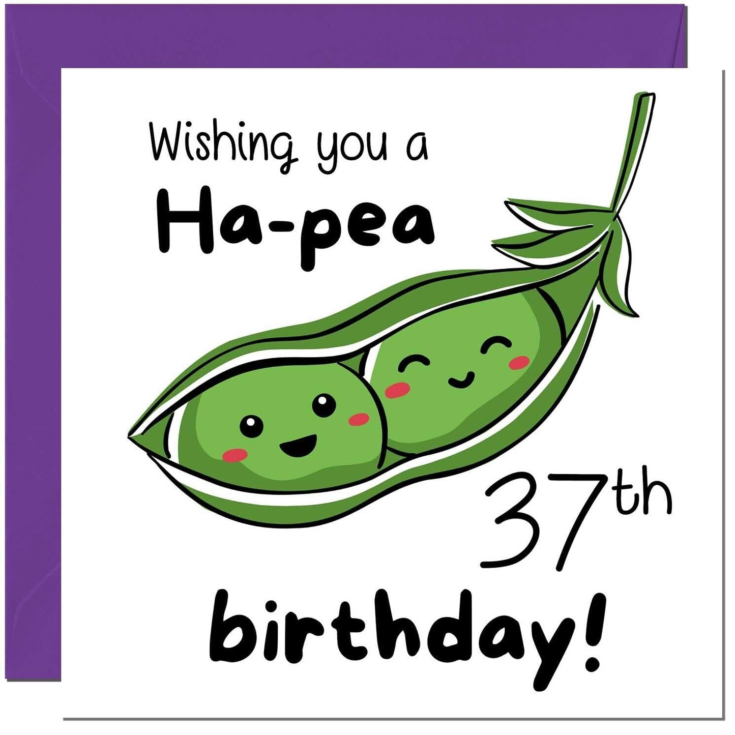 Birthday Card for Men Women Cute Pea Funny