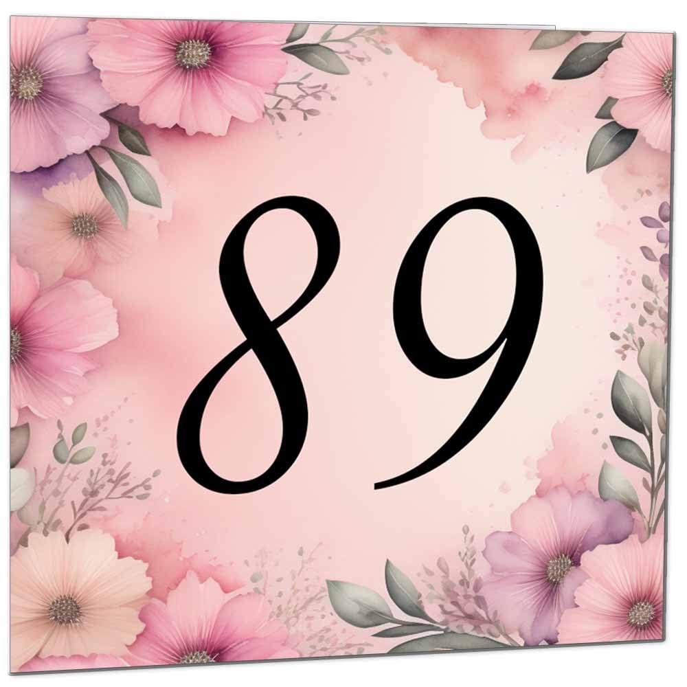 Birthday Card for Women Men - Pink Floral Birthday Cards for 39 year old woman thirty Nine, thirty ninth Ladies Mum Aunt Sister Niece Daughter
