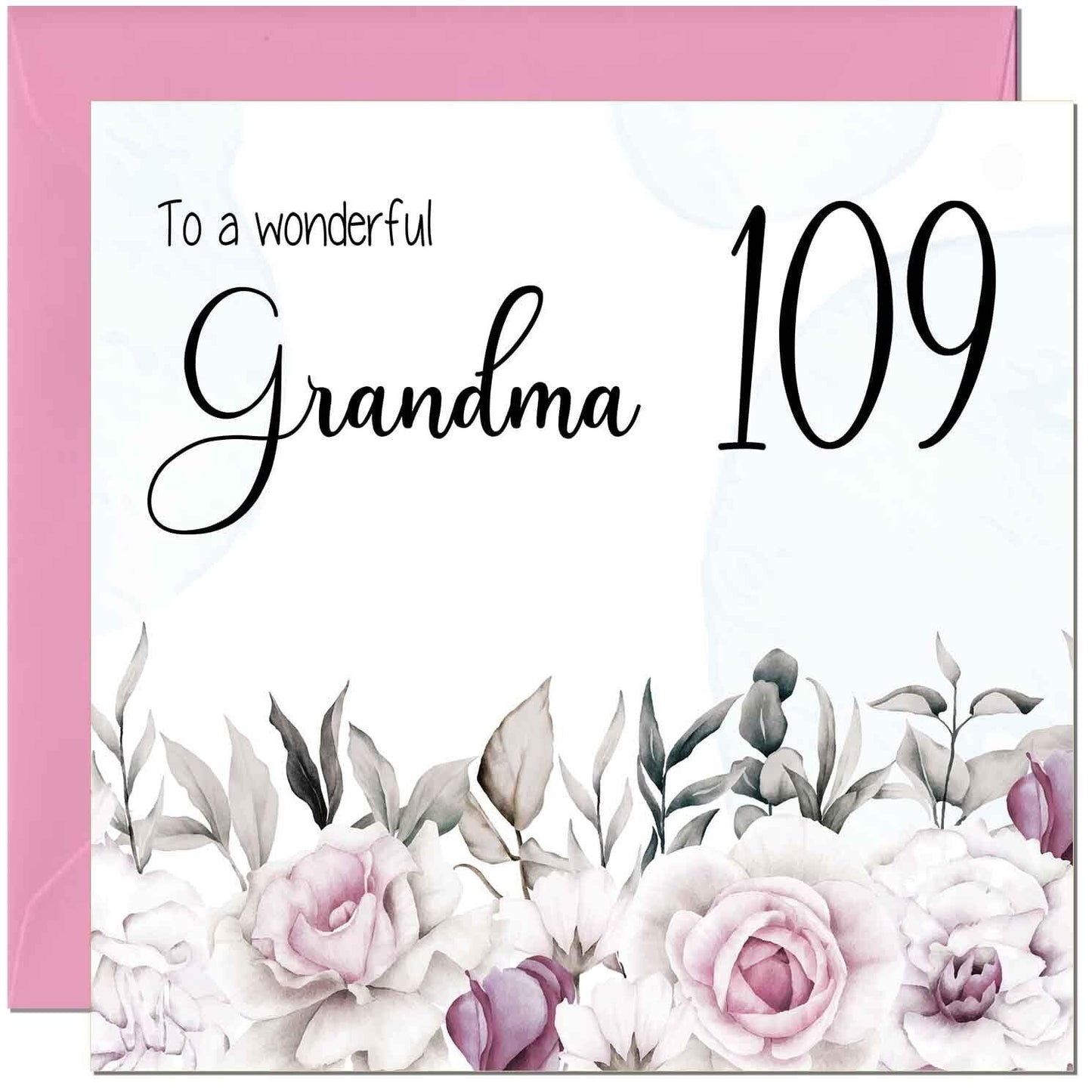 Grandma Birthday Card Floral Elegant Grandmothers