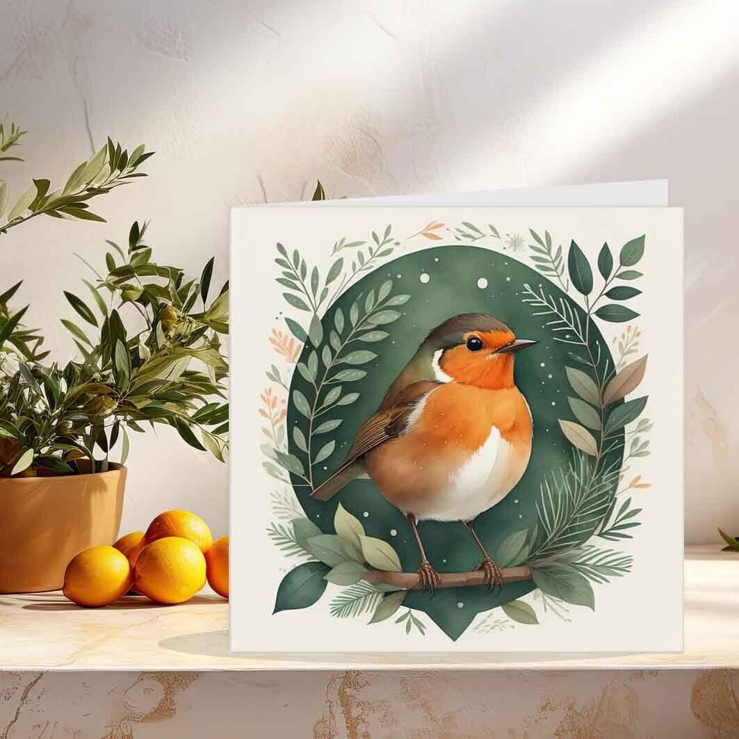 Robin Christmas Card - Festive Xmas Cards 145 x 145mm