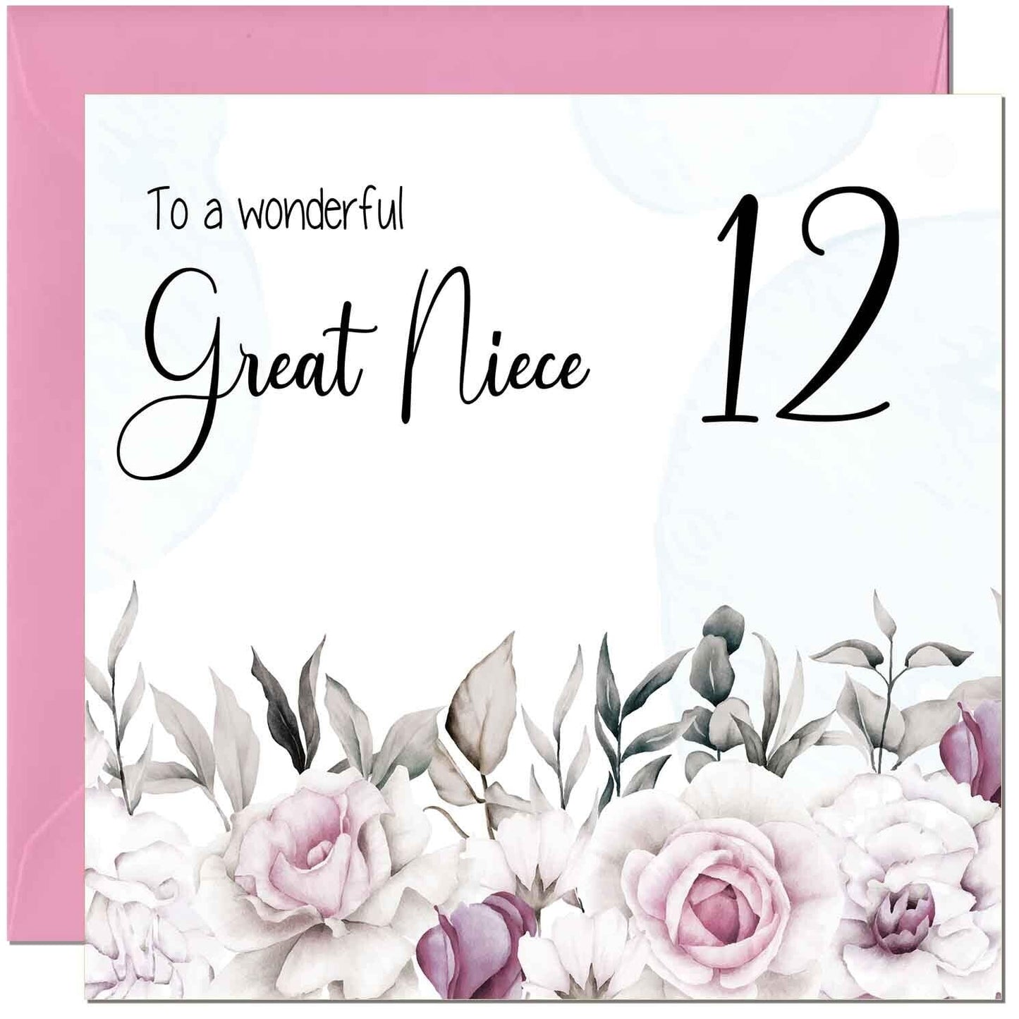 Great Niece's Birthday Card for Great Niece Floral Elegant