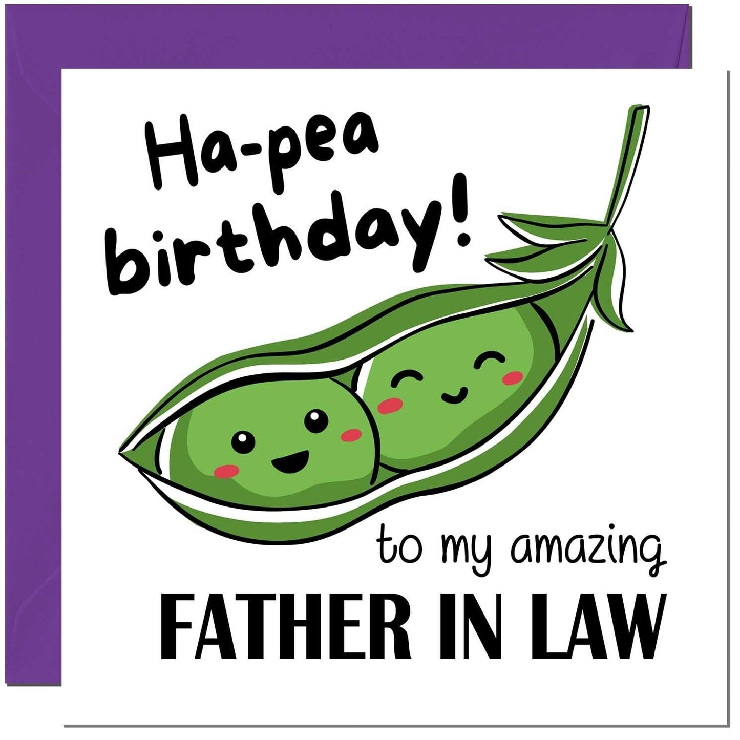 Birthday Card for Men Women Cute Pea Funny