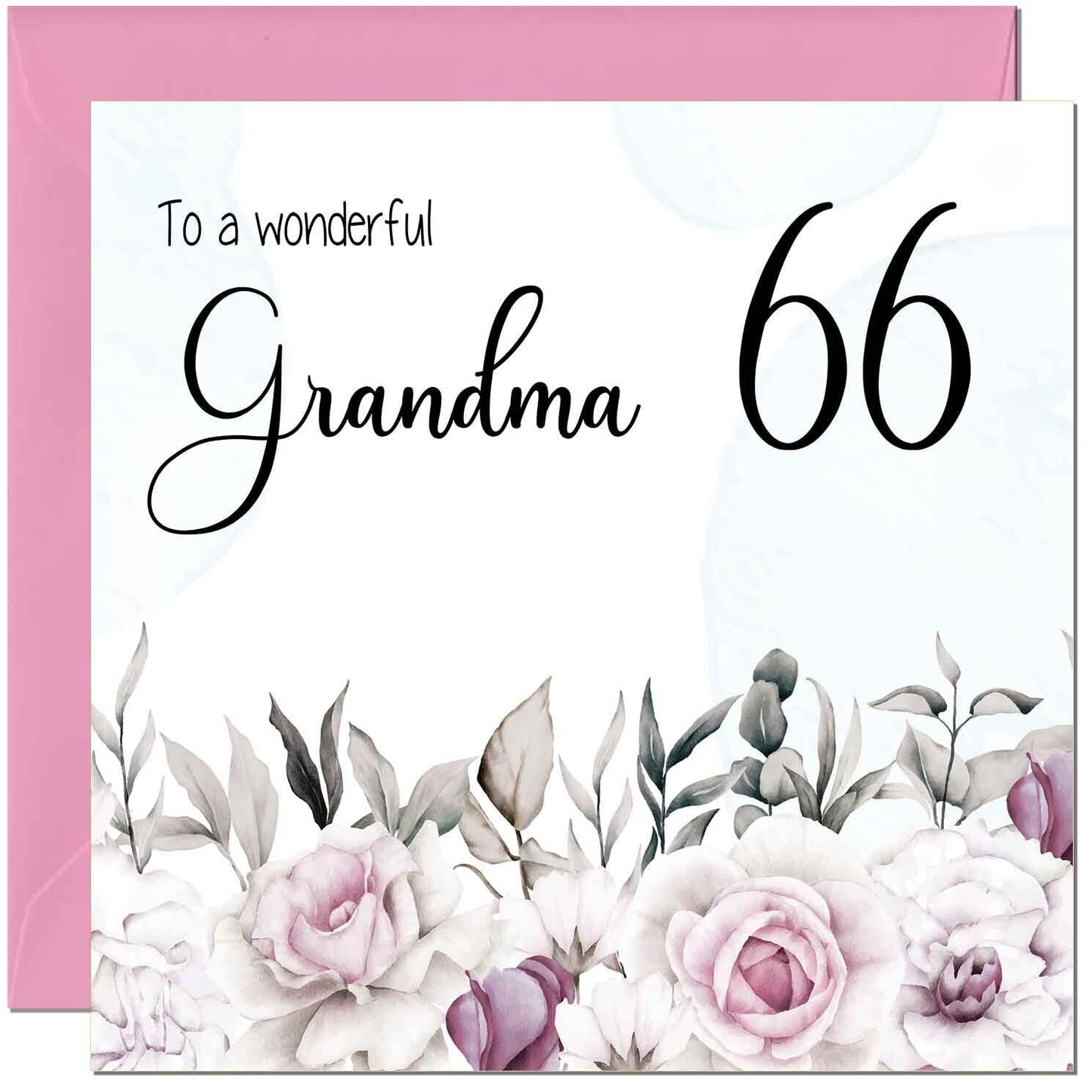 Grandma Birthday Card Floral Elegant Grandmothers