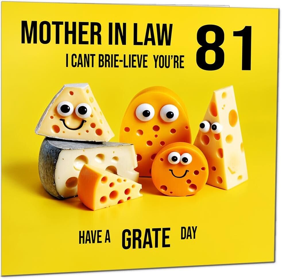 Mother in Law funny Birthday Card - Cheese Pun Funny Mother in Laws