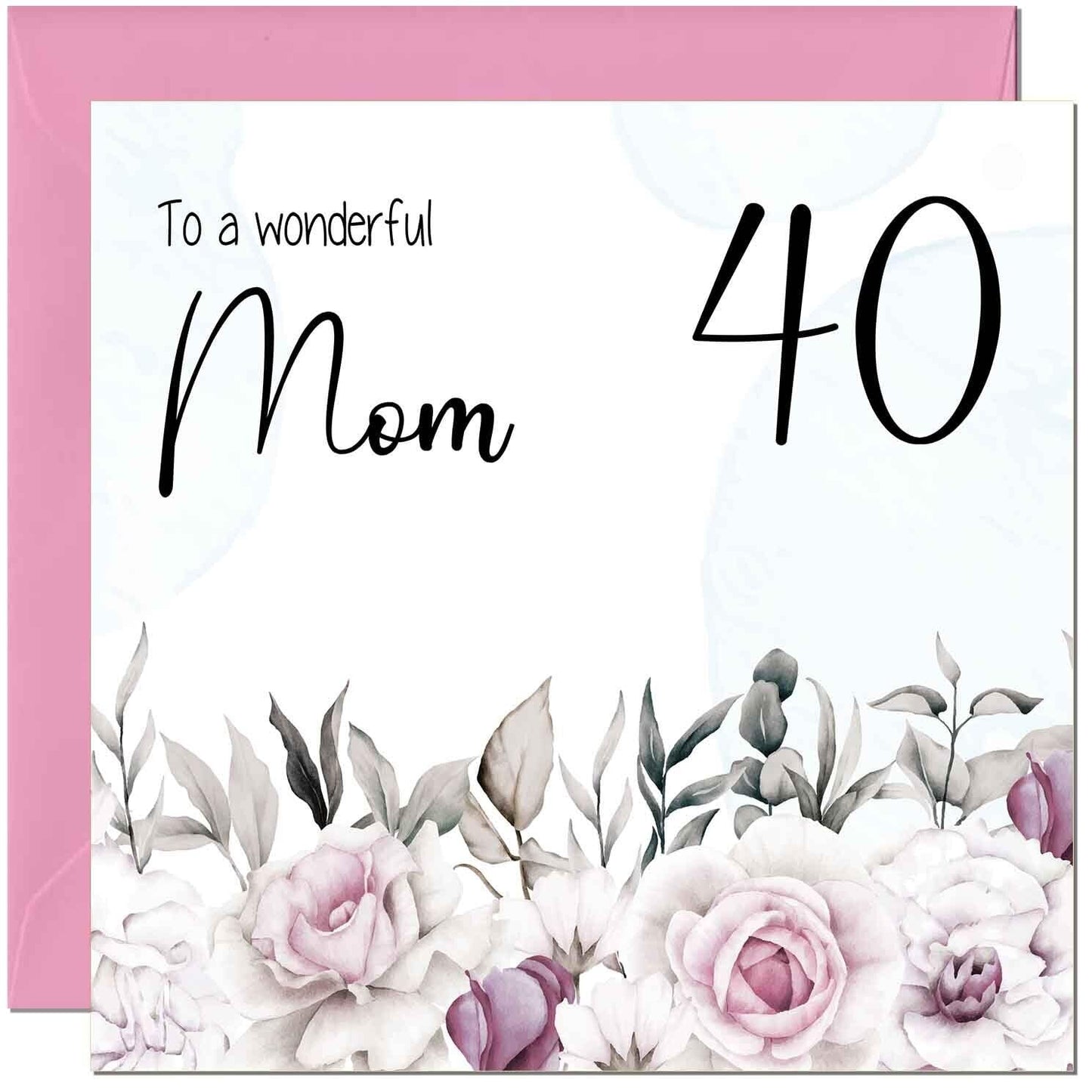 Mom Birthday Card Floral Elegant Best Mom's