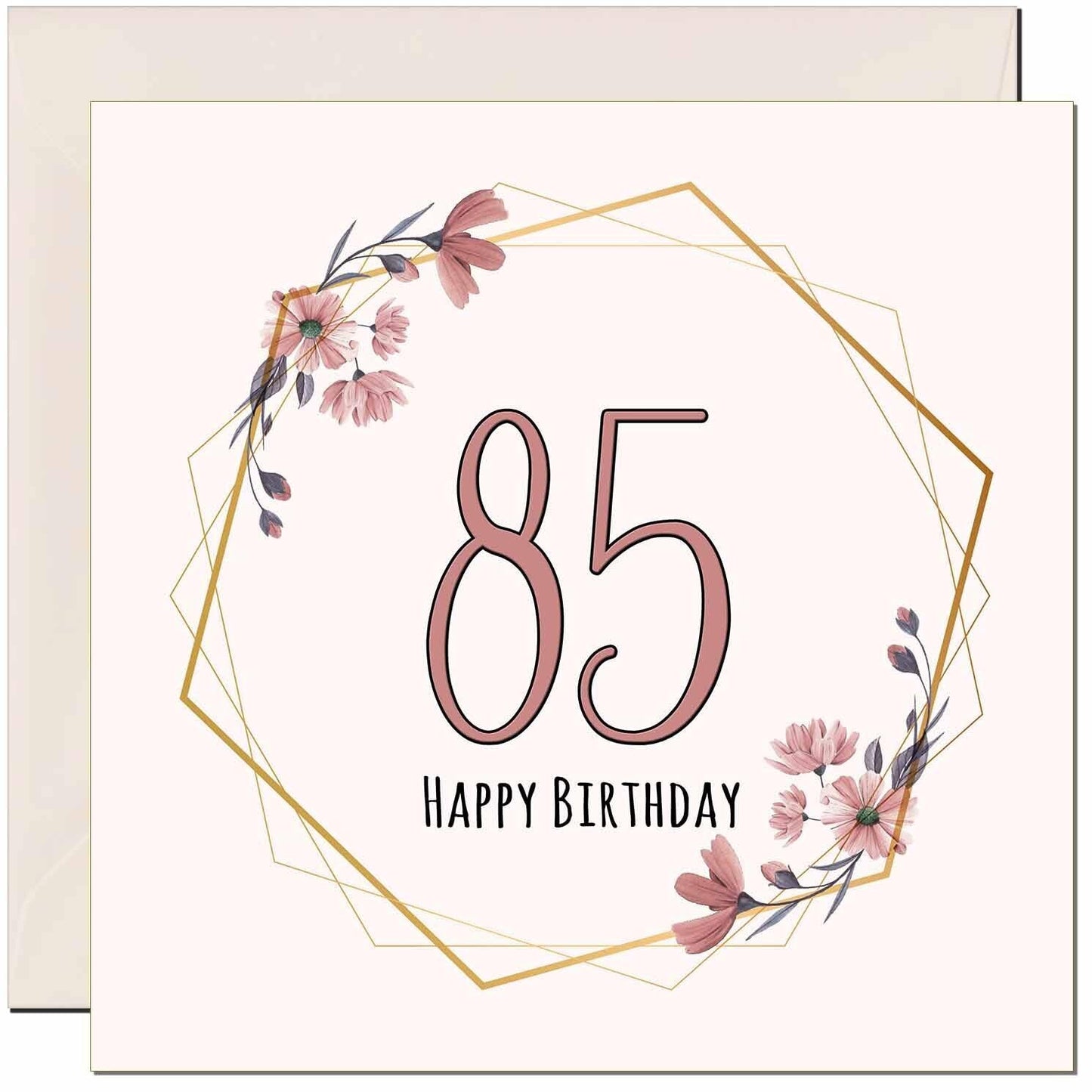 Floral Birthday Card for Women Elegant Beautiful