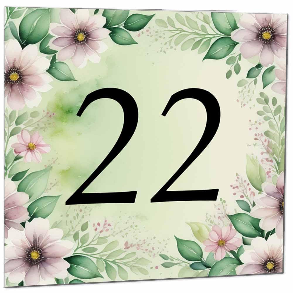80th Birthday Card for Women Men - Green Floral Birthday Cards for 80 year old Lady Eighty Eightieth Ladies Grandma Nan Aunt Mum Sister Mom Friend