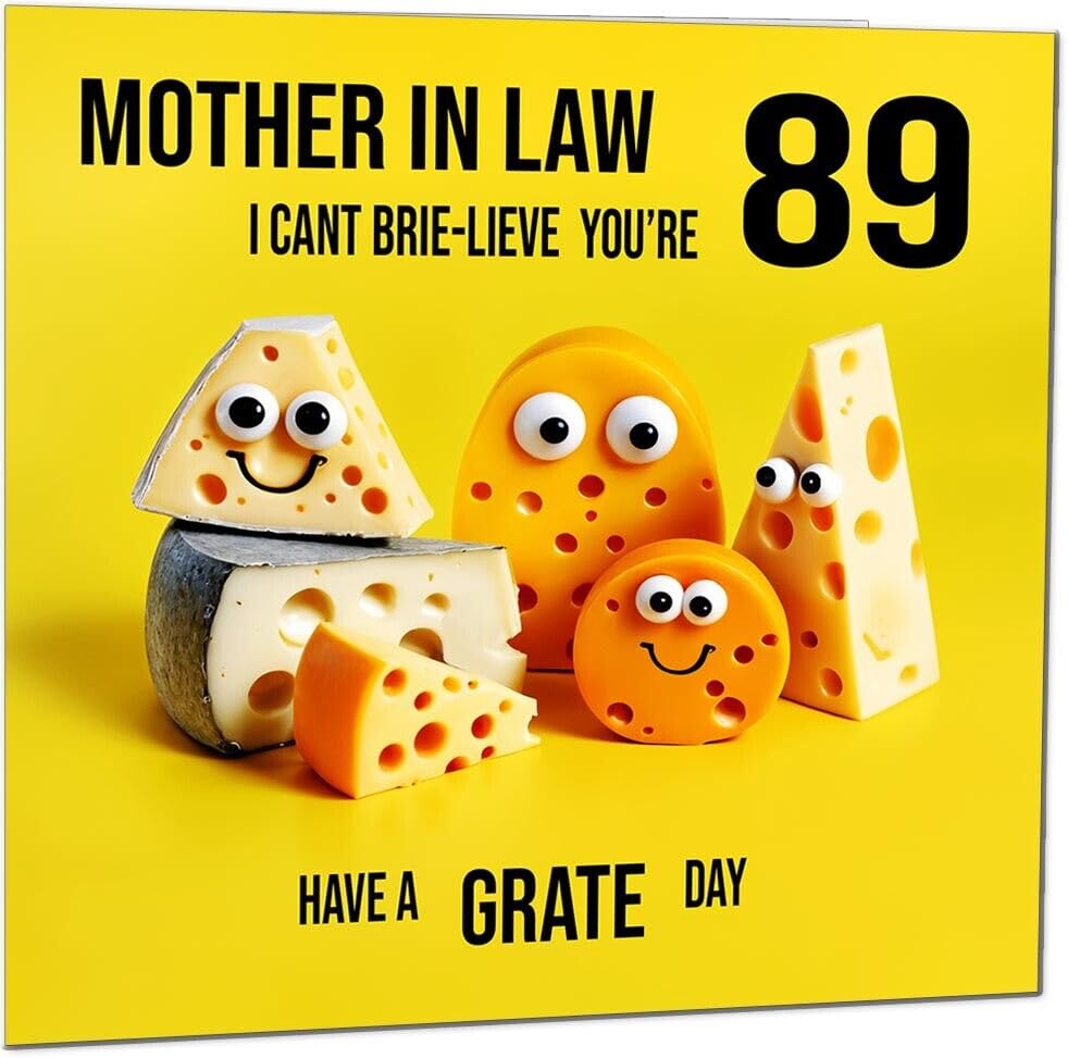 Mother in Law funny Birthday Card - Cheese Pun Funny Mother in Laws