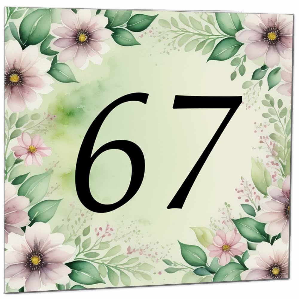 80th Birthday Card for Women Men - Green Floral Birthday Cards for 80 year old Lady Eighty Eightieth Ladies Grandma Nan Aunt Mum Sister Mom Friend