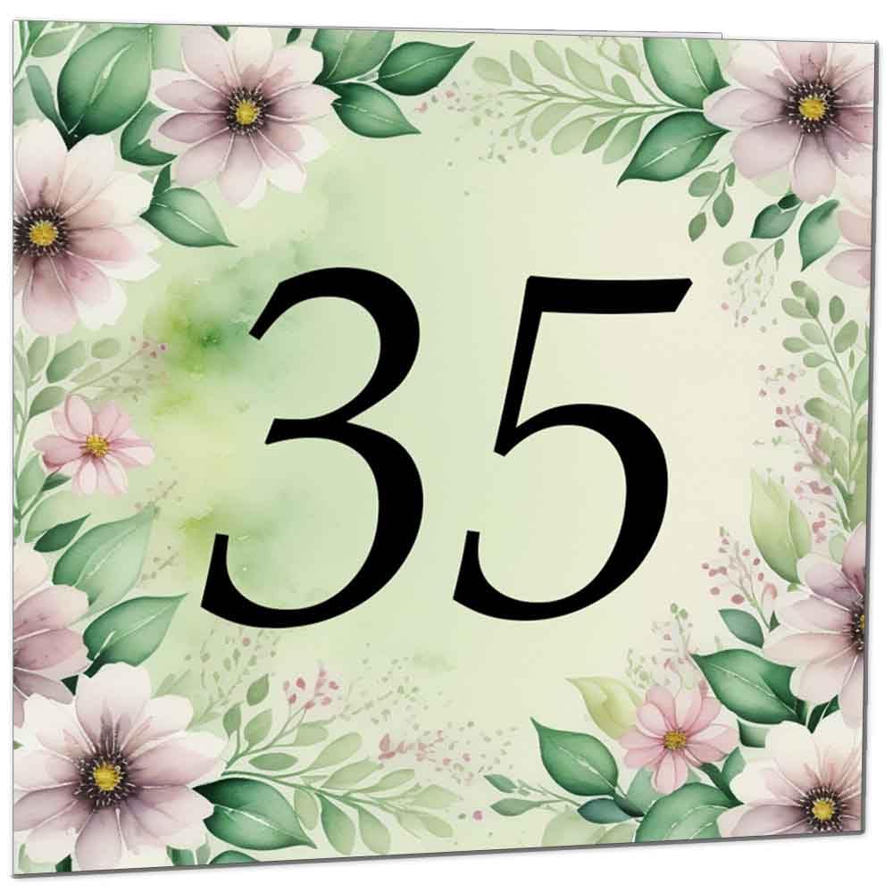 80th Birthday Card for Women Men - Green Floral Birthday Cards for 80 year old Lady Eighty Eightieth Ladies Grandma Nan Aunt Mum Sister Mom Friend