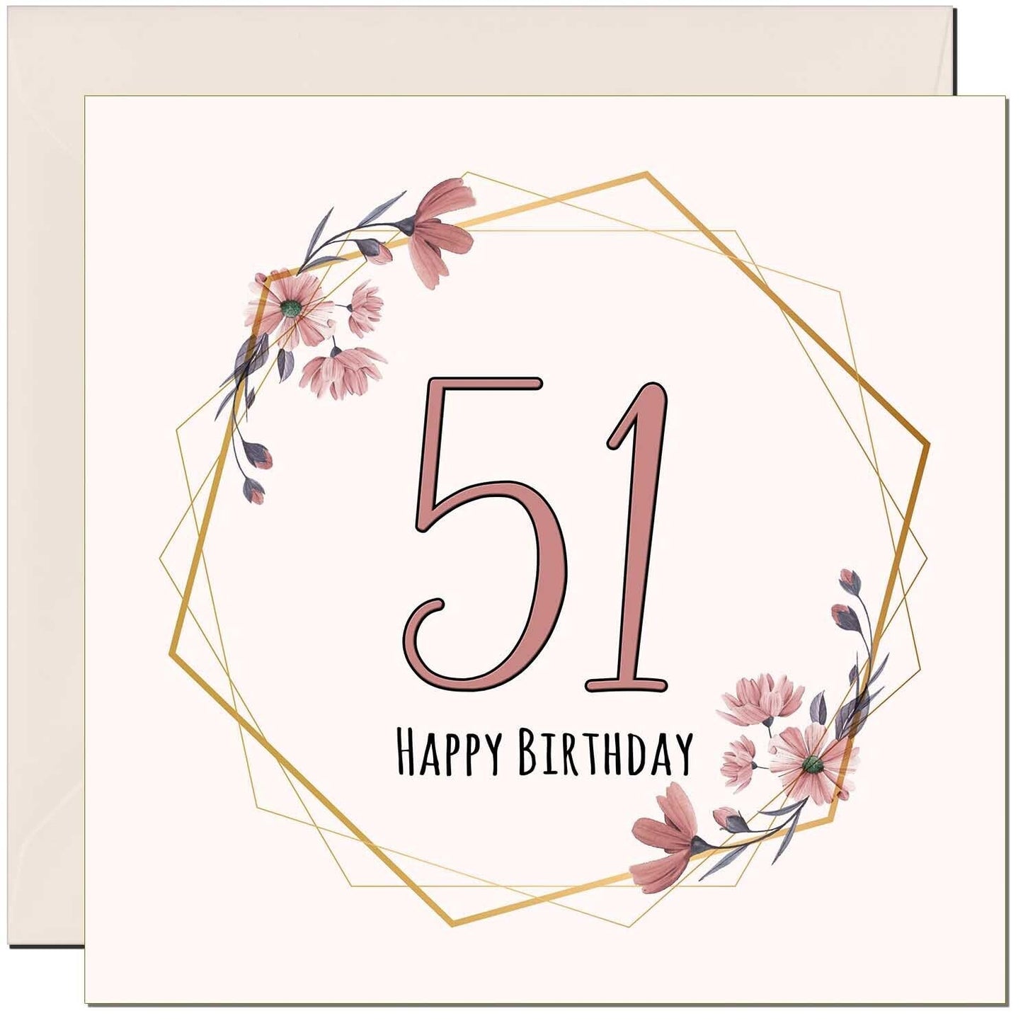 Floral Birthday Card for Women Elegant Beautiful