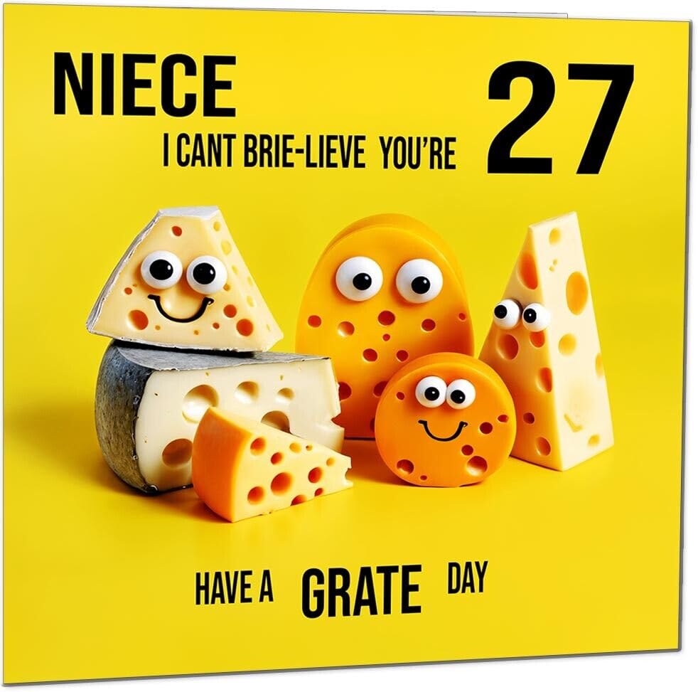 Niece Birthday Card - Cheese Pun Funny Niece's