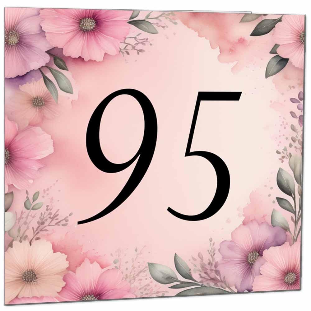 Birthday Card for Women Men - Pink Floral Birthday Cards for 39 year old woman thirty Nine, thirty ninth Ladies Mum Aunt Sister Niece Daughter