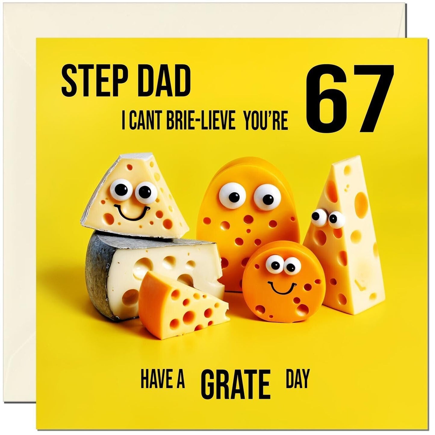 Step Dad funny Birthday Card - Cheese Pun Funny Step-Dads