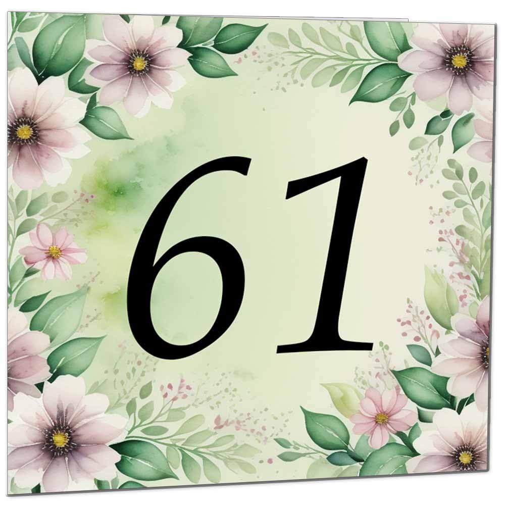 80th Birthday Card for Women Men - Green Floral Birthday Cards for 80 year old Lady Eighty Eightieth Ladies Grandma Nan Aunt Mum Sister Mom Friend