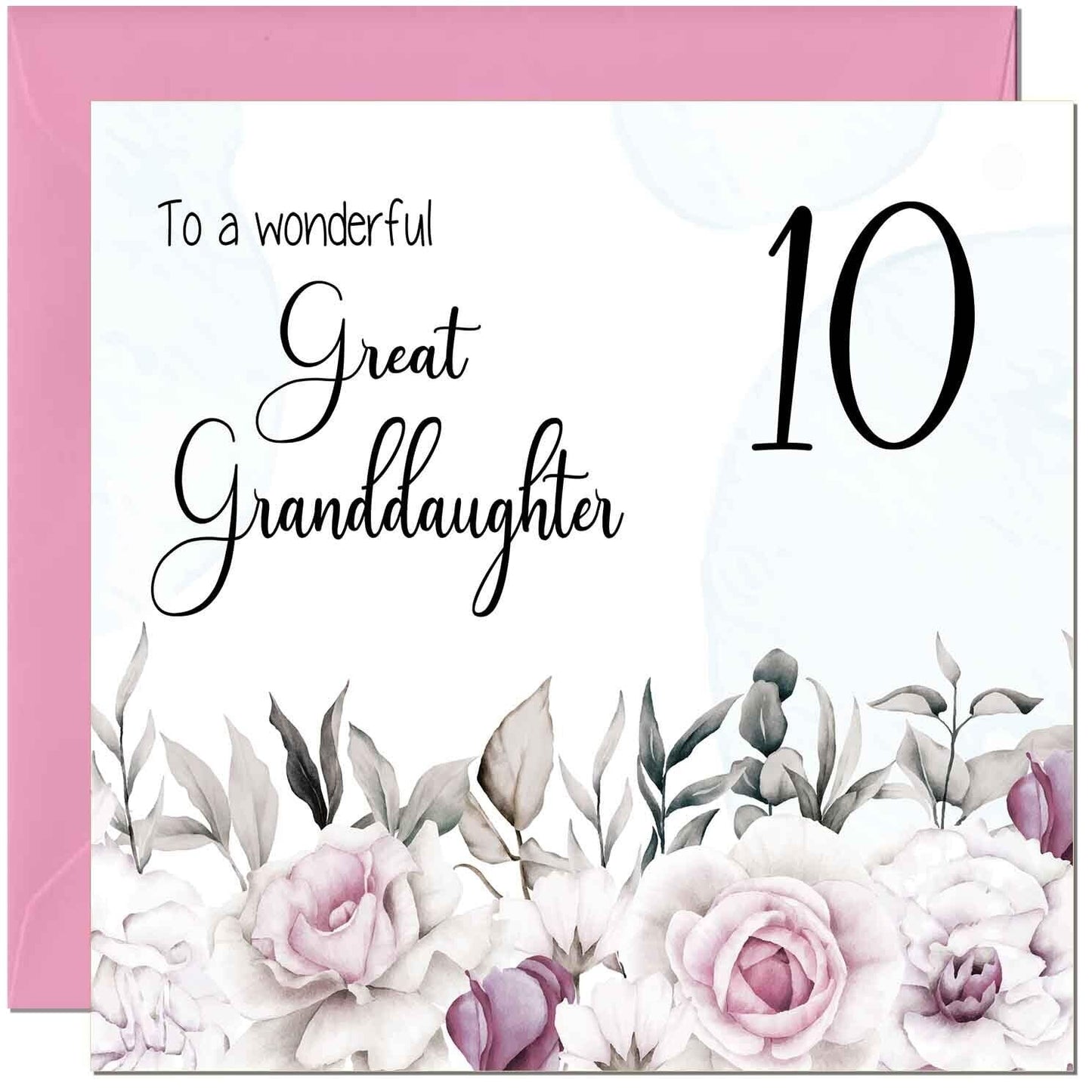 Great Granddaughters Birthday Card - Floral Elegant