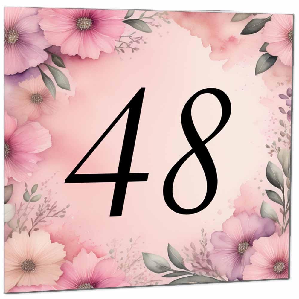Birthday Card for Women Men - Pink Floral Birthday Cards for 39 year old woman thirty Nine, thirty ninth Ladies Mum Aunt Sister Niece Daughter