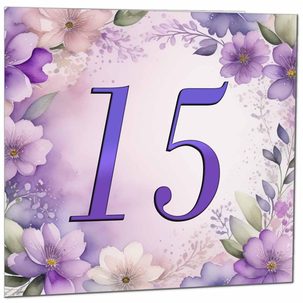 Birthday Card for Women - Purple Floral 80th Birthday Cards for year old woman Ladies Grandma Nan Aunt Mum Sister Mom Friend