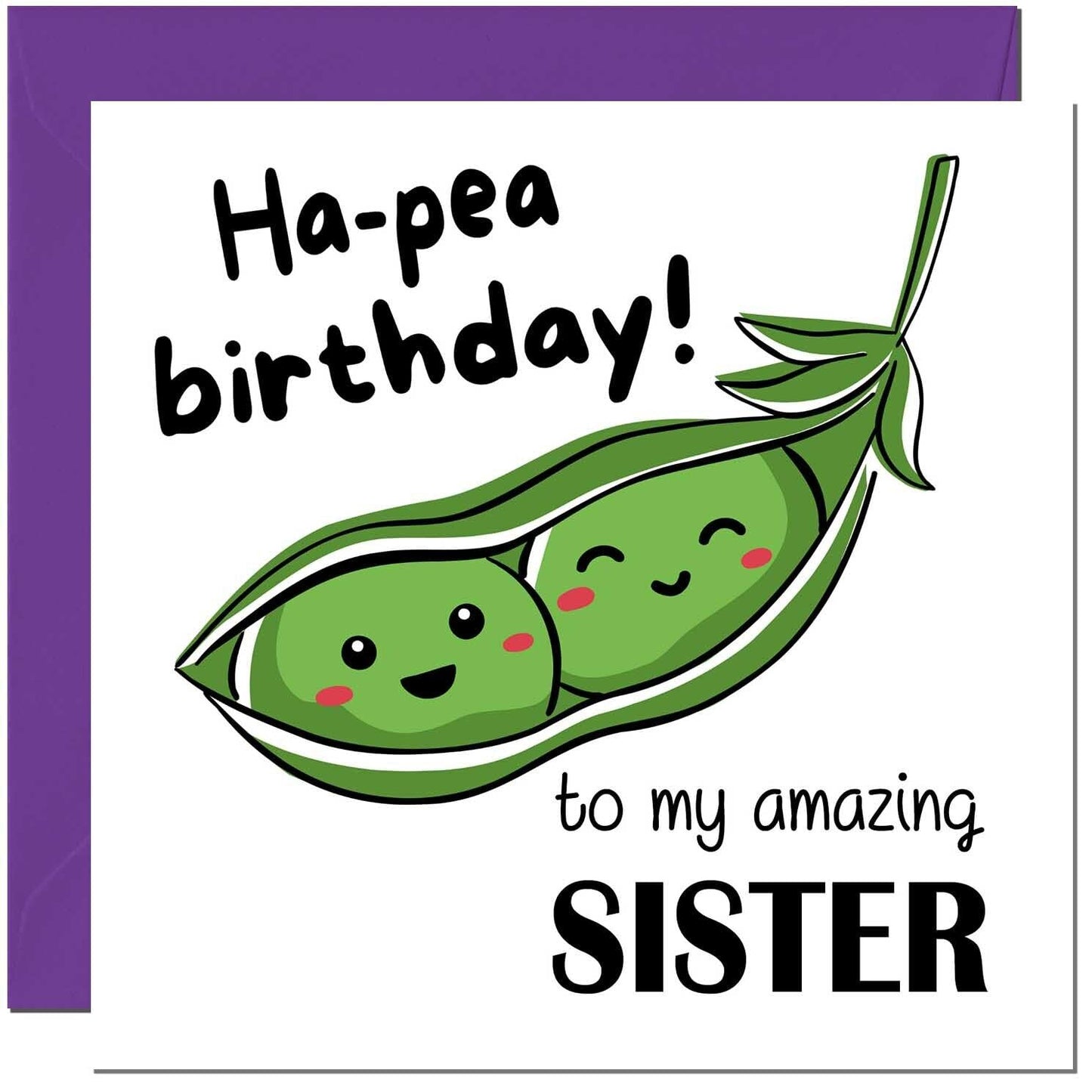 Birthday Card for Men Women Cute Pea Funny