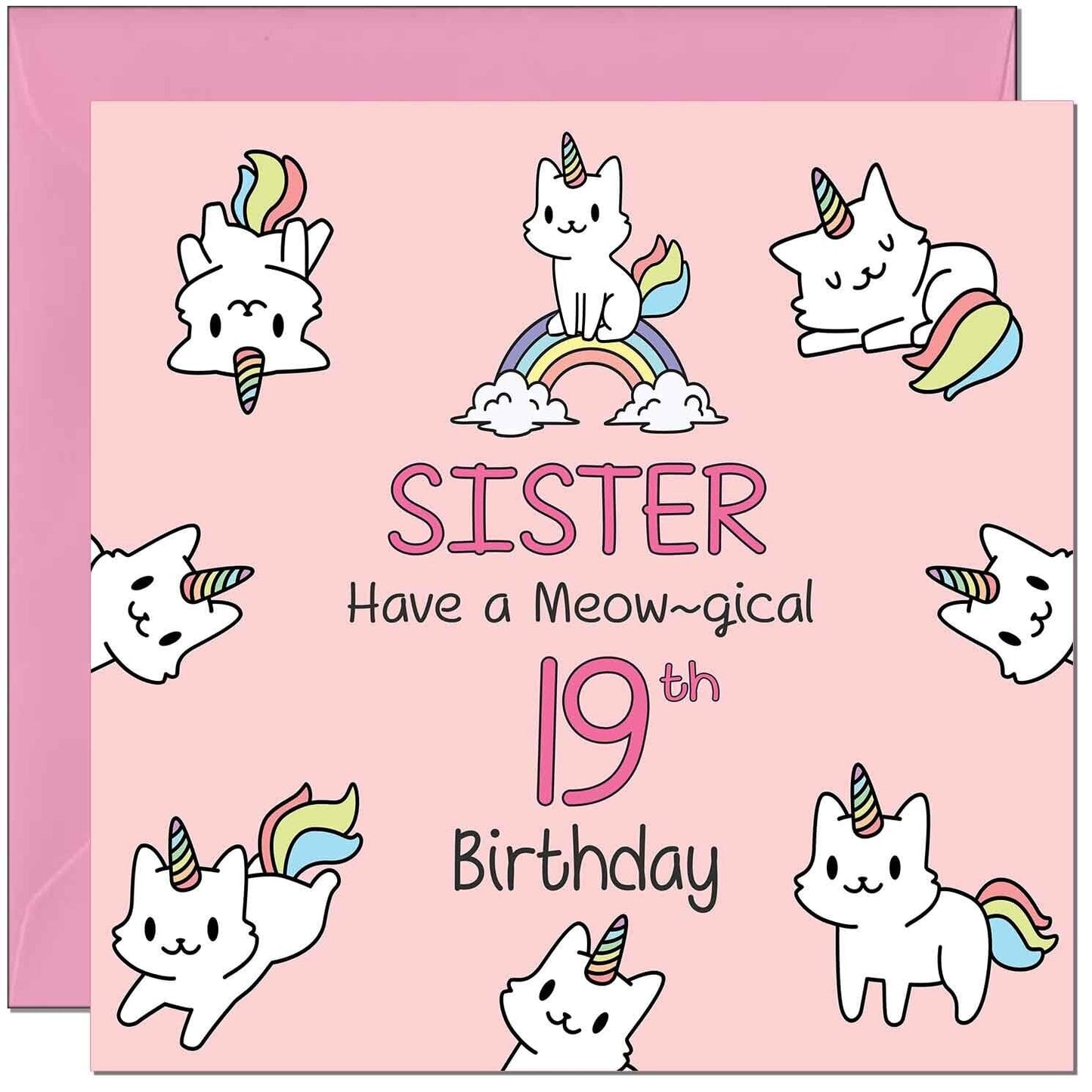 Sister Birthday Card - Funny Cat Cute Sister's