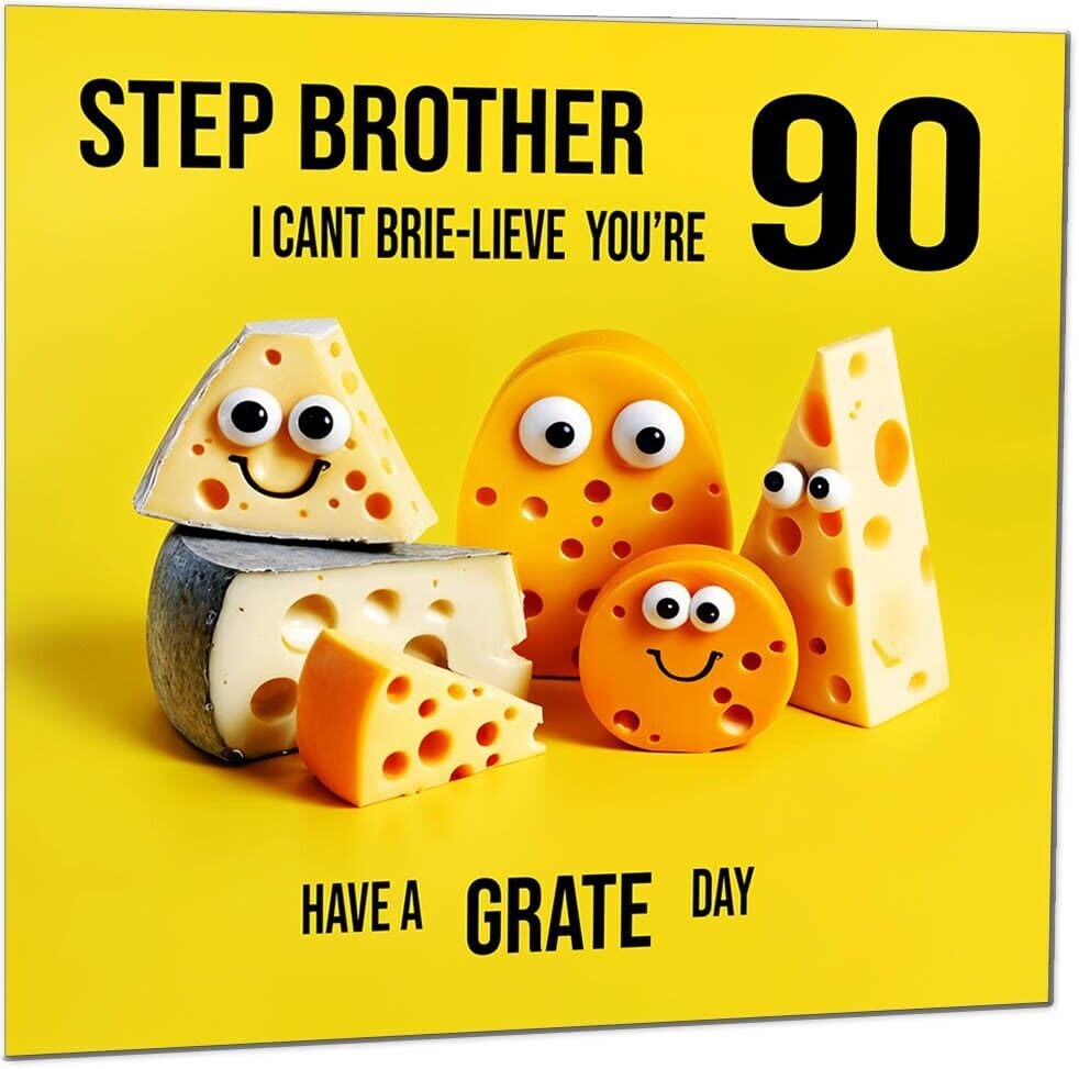 Step Brother Birthday Card - Cheese Pun Funny Step-Brothers